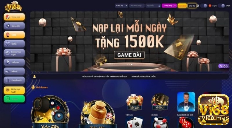 Cổng game uy tín nhất hiện nay Vi68