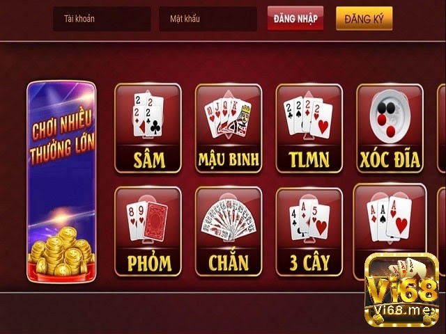 Khi chơi anh em có thể chơi rất nhiều game đánh bài khác nhau dễ dàng lựa chọn