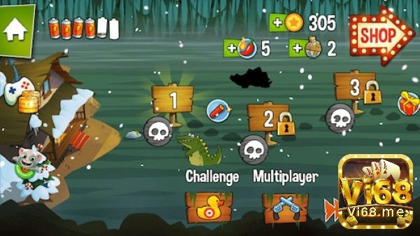 Đồ họa trong game "Swamp Attack" được thiết kế một cách chi tiết 