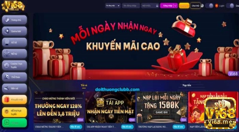 Game đánh bài miễn phí Vi68 có nhiều khuyến mãi khủng