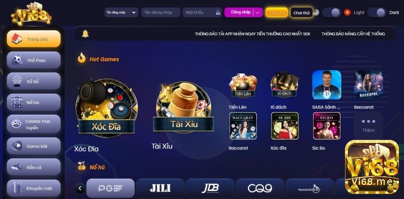 Vi68 - Cổng game tham gia trò chơi ăn tiền xanh chín