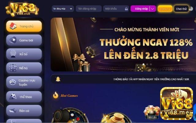 Giao diện cổng game hiện đại, thu hút