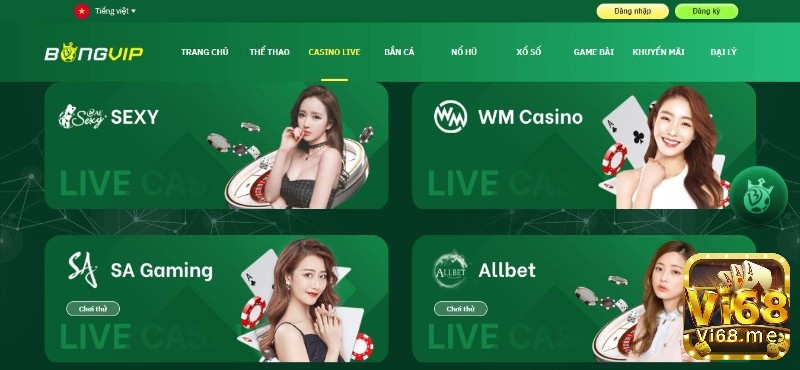 Cổng game Bongvip cung cấp nhiều sảnh bài online cho anh em lựa chọn